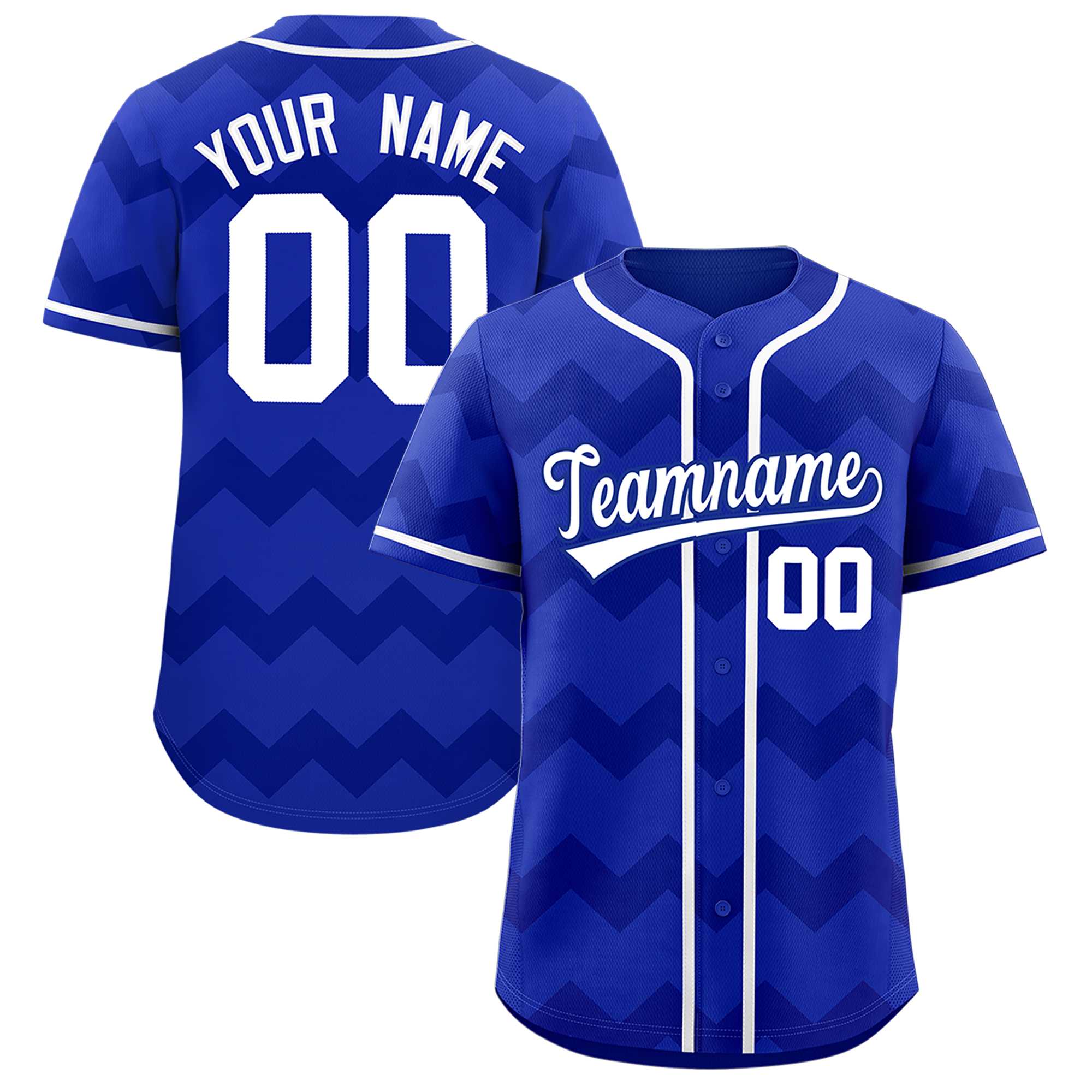 Custom Royal White Personalized Ripple Design Authentic Baseball Jersey