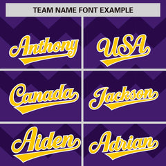 Custom Purple Gold-White Personalized Ripple Design Authentic Baseball Jersey