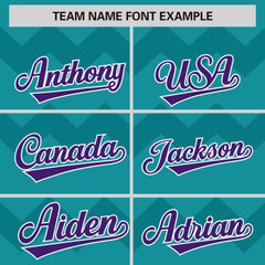 Custom Aqua Purple-White Personalized Ripple Design Authentic Baseball Jersey