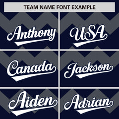 Custom Navy Gray-White Personalized Ripple Design Authentic Baseball Jersey