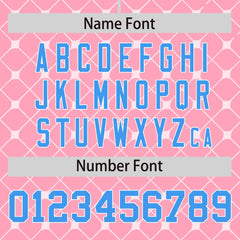 Custom Light Pink Powder Blue-White Personalized Plaid Design Authentic Baseball Jersey