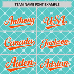 Custom Bright Green Orange-White Personalized Plaid Design Authentic Baseball Jersey