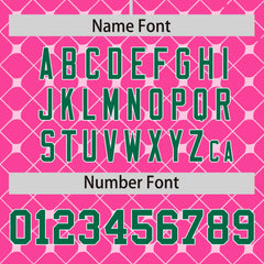 Custom Pink Kelly Green-White Personalized Plaid Design Authentic Baseball Jersey