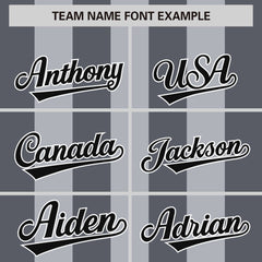 Custom Gray Dark Gray Thick Stripe Fashion Authentic Baseball jersey