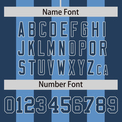 Custom Light Blue Midnight Blue Thick Stripe Fashion Authentic Baseball jersey