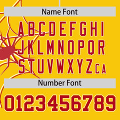 Custom Gold Red Spider Web Pattern Raglan Sleeves Authentic Baseball Jersey