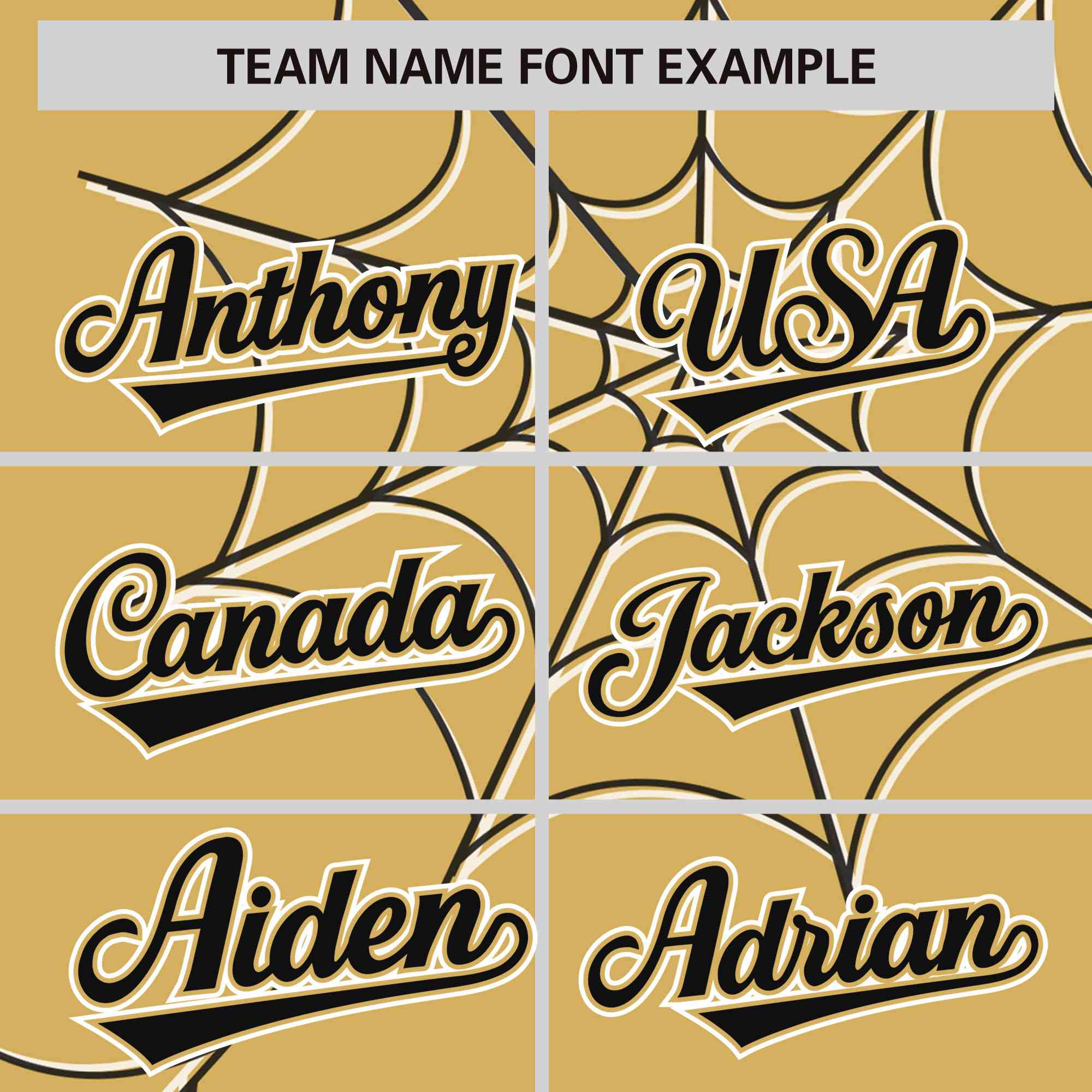 Custom Old Gold Black Spider Web Pattern Raglan Sleeves Authentic Baseball Jersey