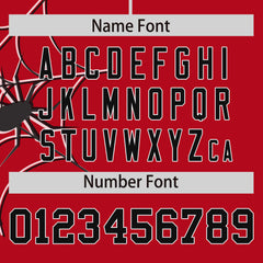 Custom Red Black Spider Web Pattern Raglan Sleeves Authentic Baseball Jersey