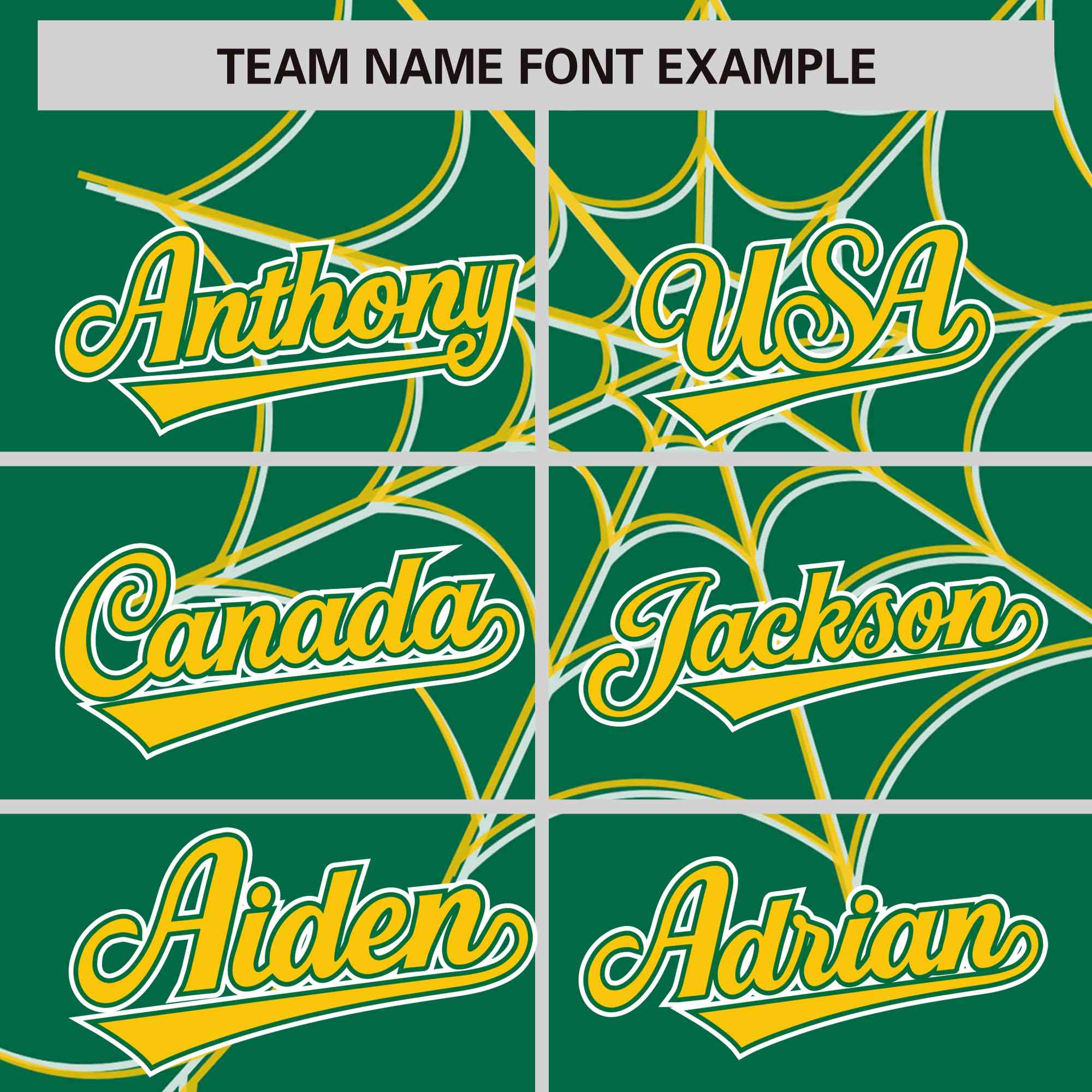 Custom Kelly Green Gold Spider Web Pattern Raglan Sleeves Authentic Baseball Jersey