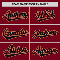 Custom Crimson Black Zebra Stripes Graffiti Pattern Authentic Baseball Jersey