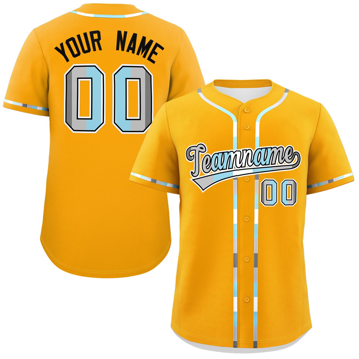 Custom Yellow Demiboy For Pride Month Classic Style Authentic Baseball Jersey