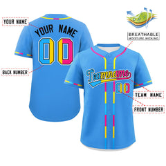 Custom Powder Blue Pansexuality For Pride Month Classic Style Authentic Baseball Jersey