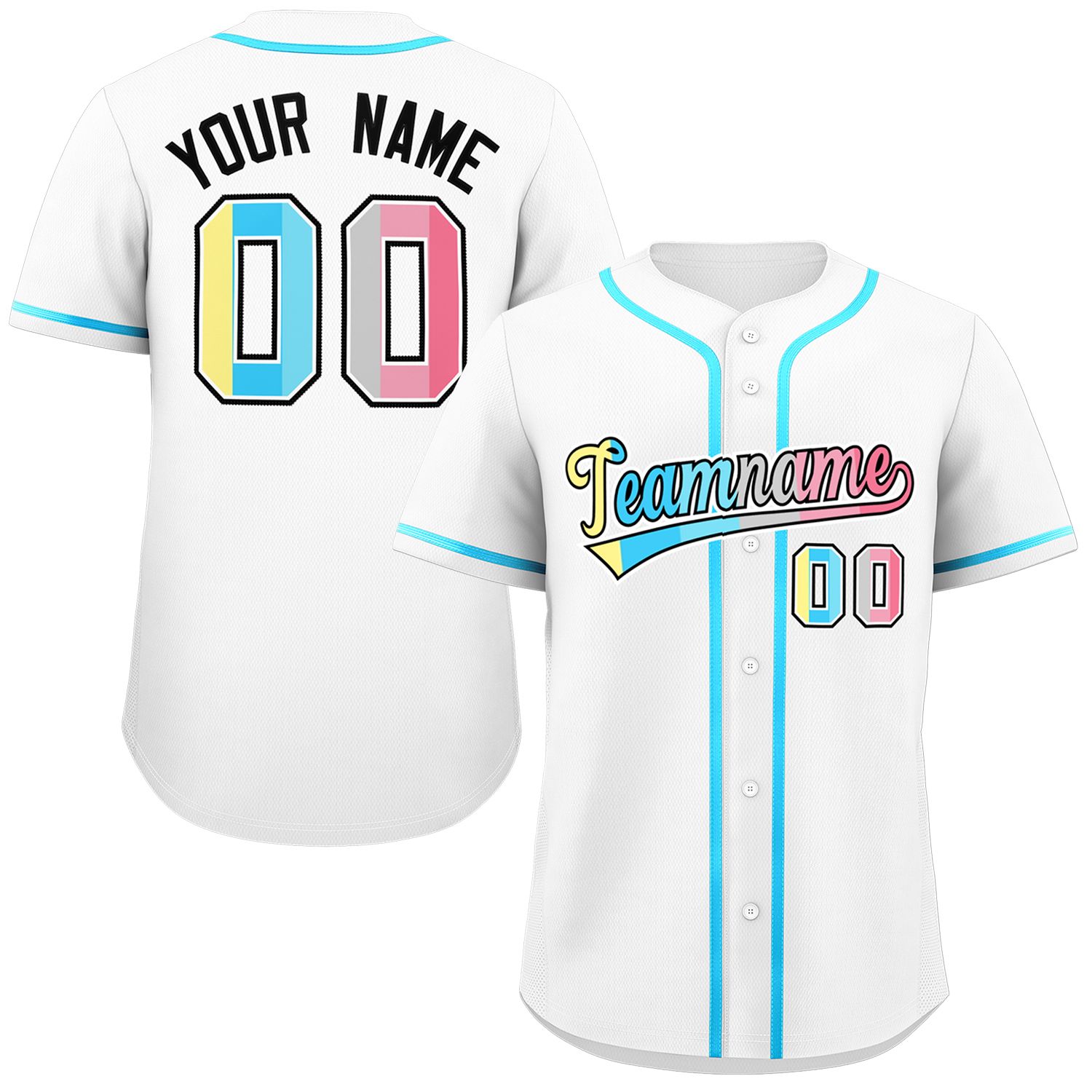 Custom White Genderflux For Pride Month Classic Style Authentic Baseball Jersey