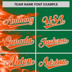 Custom Kelly Green Personalized 3D Flame Design Authentic Baseball Jersey