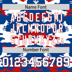 Custom Royal White-Red Personalized Camo Design Authentic Baseball Jersey