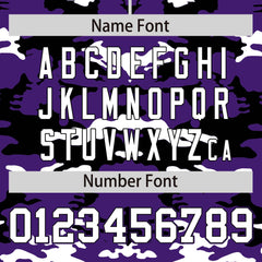 Custom Purple Black-White Personalized Camo Design Authentic Baseball Jersey