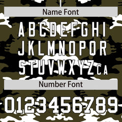 Custom Olive Black-White Personalized Camo Design Authentic Baseball Jersey