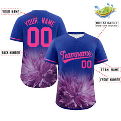 Custom Royal Personalized 3D Flower Design Authentic Baseball Jersey