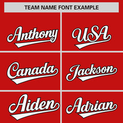 Custom Red White Personalized Phonetic Rhythm Authentic Baseball Jersey