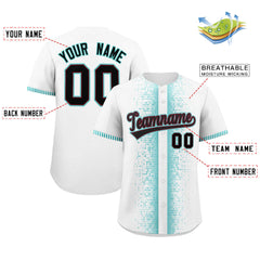 Custom White Bright Green Personalized Phonetic Rhythm Authentic Baseball Jersey