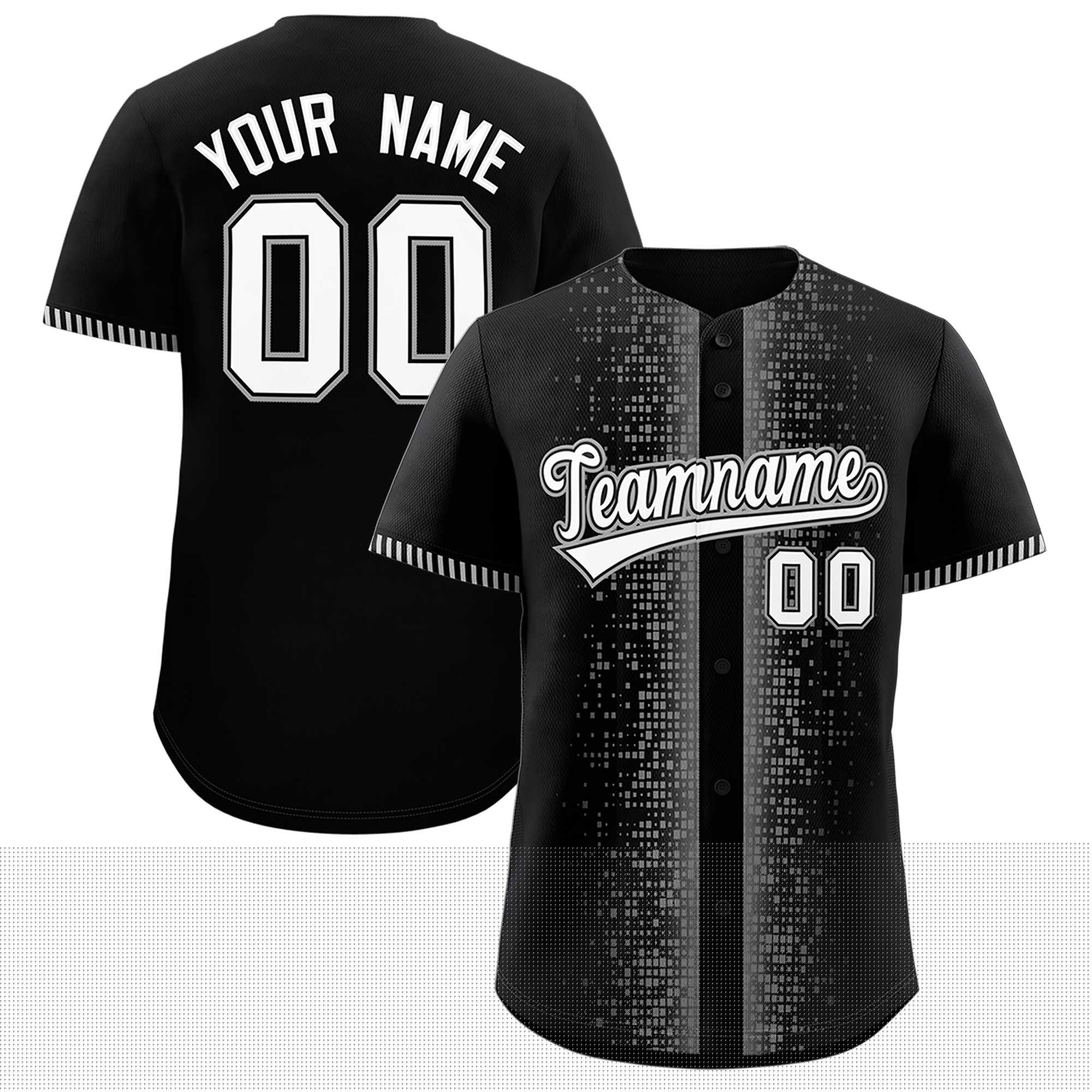 Custom Black Gray Personalized Phonetic Rhythm Authentic Baseball Jersey