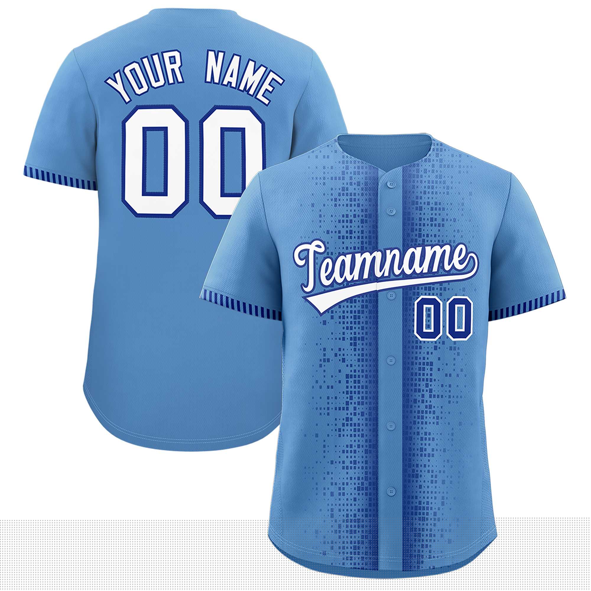 Custom Light Blue Royal Personalized Phonetic Rhythm Authentic Baseball Jersey