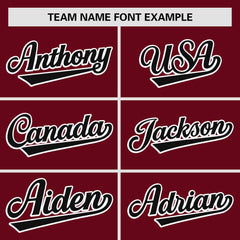 Custom Crimson Black Personalized Gradient Side Design Authentic Baseball Jersey