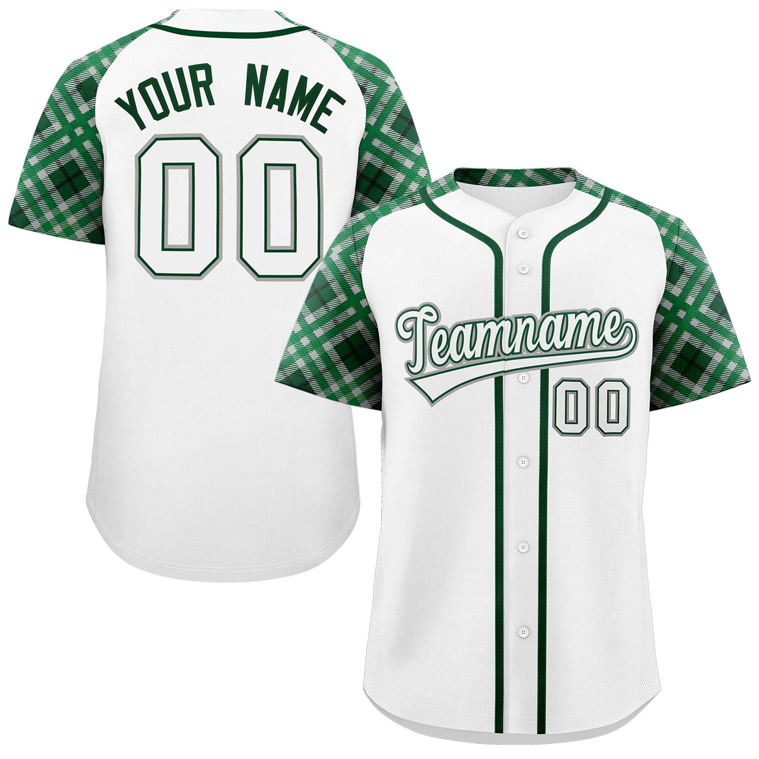 Custom White White-Gray Personalized Raglan Sleeves Authentic Baseball Jersey