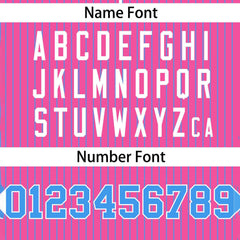 Custom Pink Powder Blue Stripe Fashion Authentic Two-Button Baseball Jersey