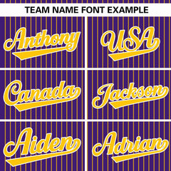 Custom Purple Gold Stripe Fashion Authentic Pullover Baseball Jersey