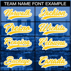 Custom Royal Yellow-White Los Angeles City Connect Baseball Jersey