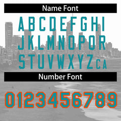 Custom White Aqua-Orange Miami City Connect Baseball Jersey