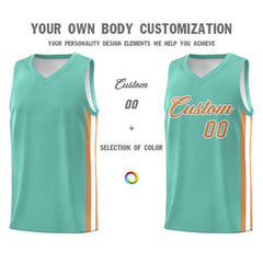 Custom Aqua Old Gold-White Classic Sets Sports Uniform Basketball Jersey