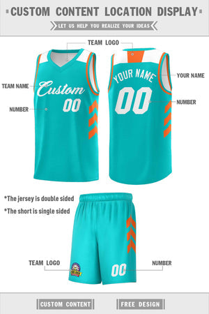 Custom Aqua White Classic Sets Sports Uniform Basketball Jersey