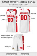 Custom White Red-Pink Classic Sets Sports Uniform Basketball Jersey