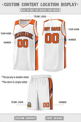 Custom White Orange-Navy Classic Sets Sports Uniform Basketball Jersey