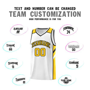 Custom White Yellow-Black Classic Sets Sports Uniform Basketball Jersey