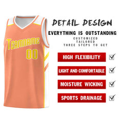 Custom Orange Yellow-White Classic Sets Sports Uniform Basketball Jersey