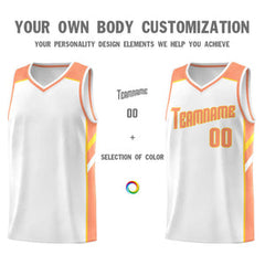 Custom White Orange-Yellow Classic Sets Sports Uniform Basketball Jersey