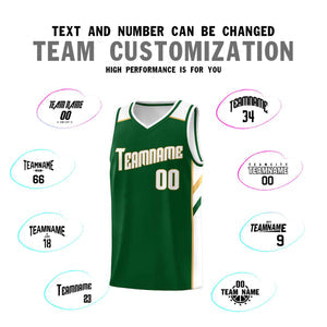 Custom Green White-Old Gold Classic Sets Sports Uniform Basketball Jersey