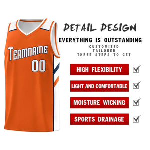 Custom Orange White-Navy Classic Sets Sports Uniform Basketball Jersey