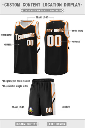 Custom Black White-Orange Classic Sets Sports Uniform Basketball Jersey