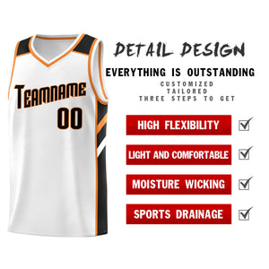 Custom White Black-Orange Classic Sets Sports Uniform Basketball Jersey