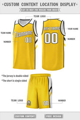 Custom Yellow White-Black Classic Sets Sports Uniform Basketball Jersey