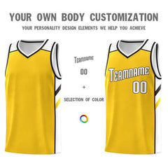 Custom Yellow White-Black Classic Sets Sports Uniform Basketball Jersey