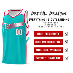 Custom Aqua White-Red Classic Sets Sports Uniform Basketball Jersey