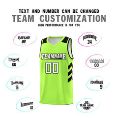 Custom Neon Green White-Black Classic Sets Sports Uniform Basketball Jersey