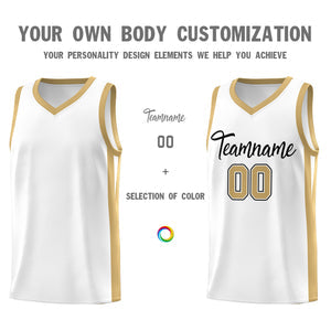 Custom White White Classic Tops Mesh Sport Basketball Jersey