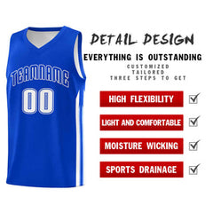 Custom Royal White-Classic Tops Mesh Sport Basketball Jersey