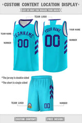 Custom Aqua Royal Classic Sets Sports Uniform Basketball Jersey